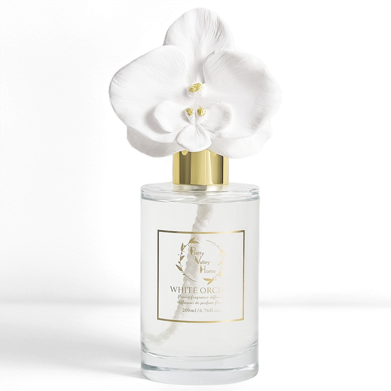 Pretty Valley Home - Wholesale Reed Diffuser - Diffuser Sets Gifts 6.8Oz Golden Orchid (2025)- White Orchid2