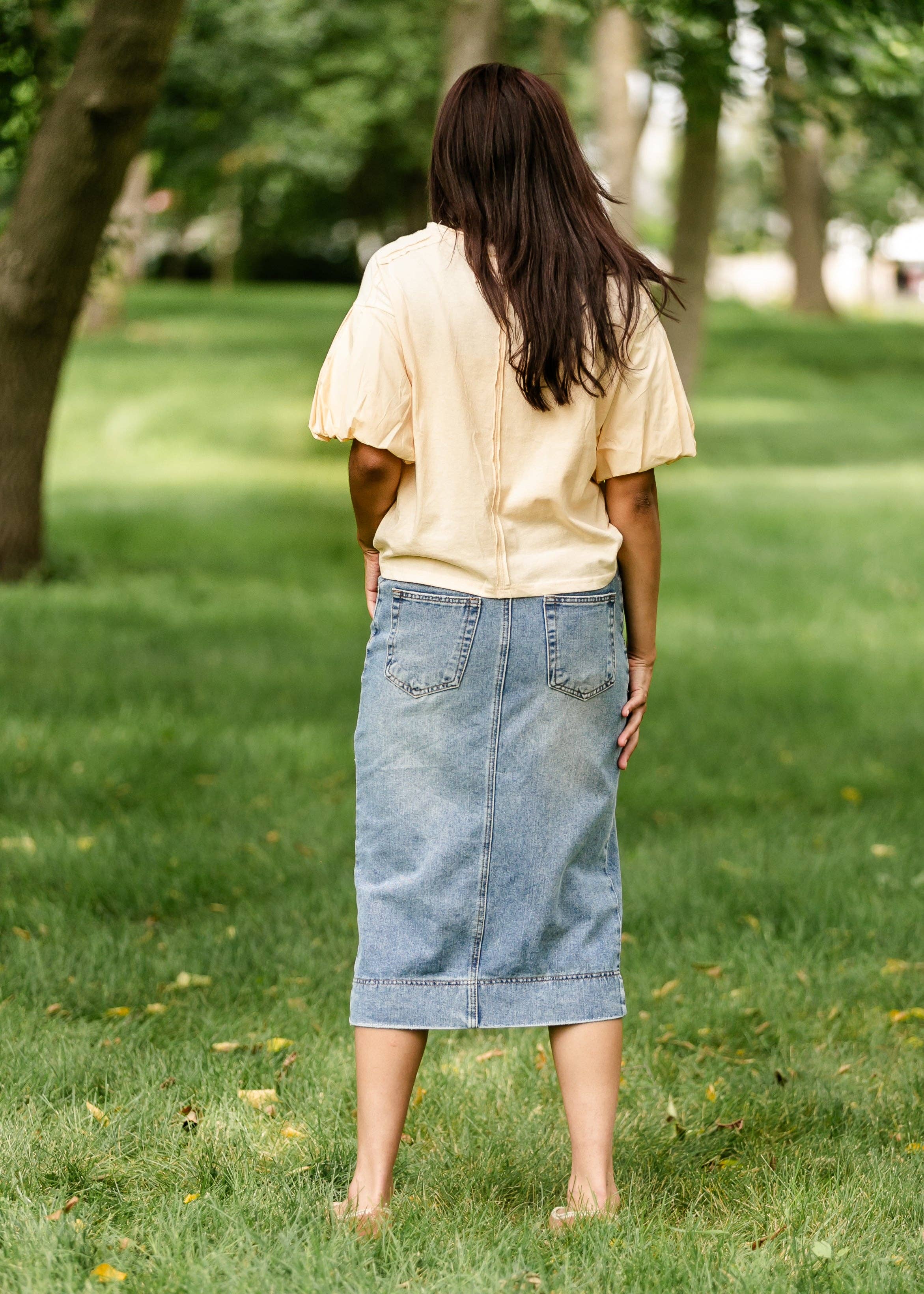Inherit Clothing Company - Wholesale Skirt - Women's - Skylar Button Front Midi Denim Skirt2