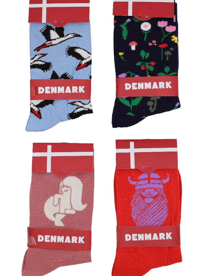 Danefae København - Wholesale Socks - Women's - Denmark Ladies Socks Lt Blue STORKS1