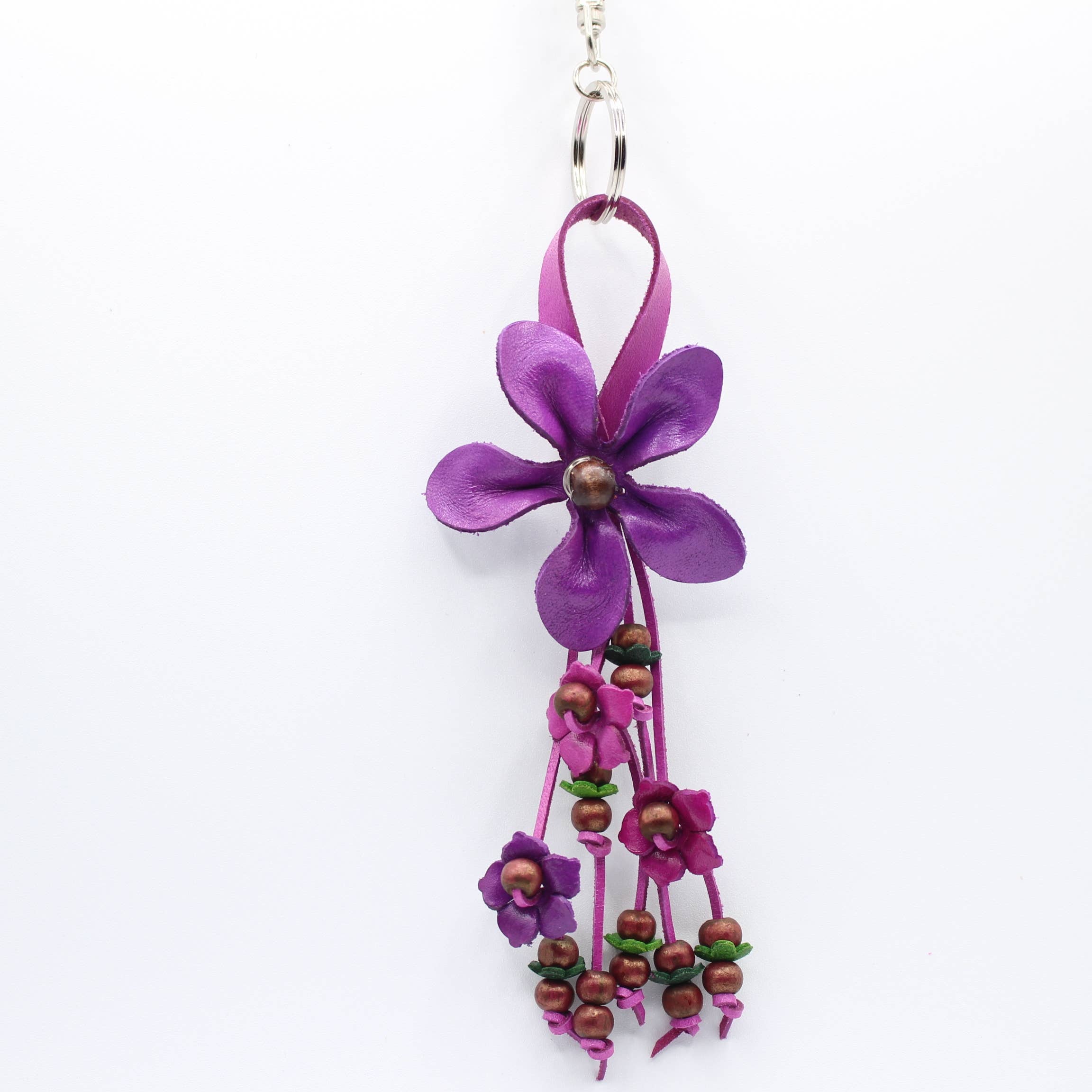 Sunflower Handmade leather inc - Vendita all'ingrosso Portachiavi - Donna - Portachiavi a forma di fiore in pelle, portachiavi, ciondolo da borsa3