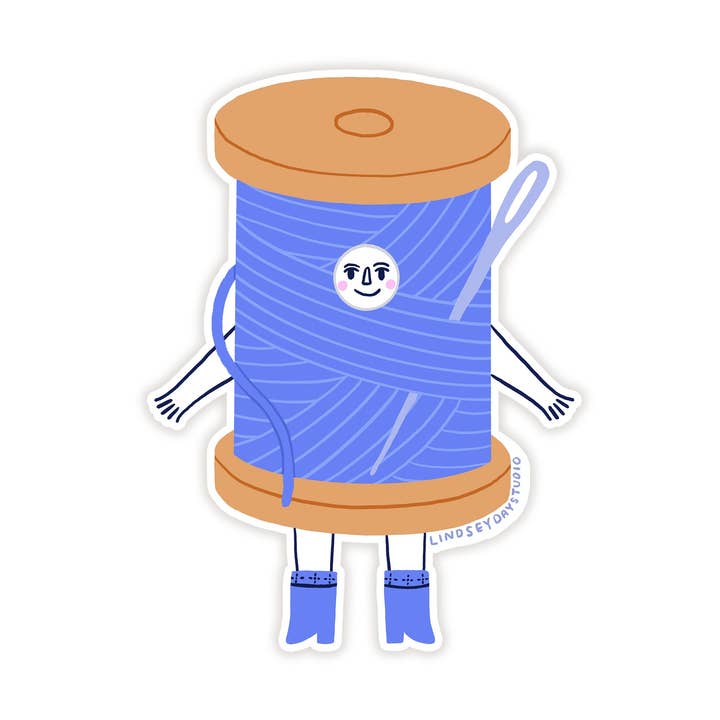 Autocollant Ami Fil à Broder, Autocollant Mignon Kawaii pour la vente par Lindsey Day Studio