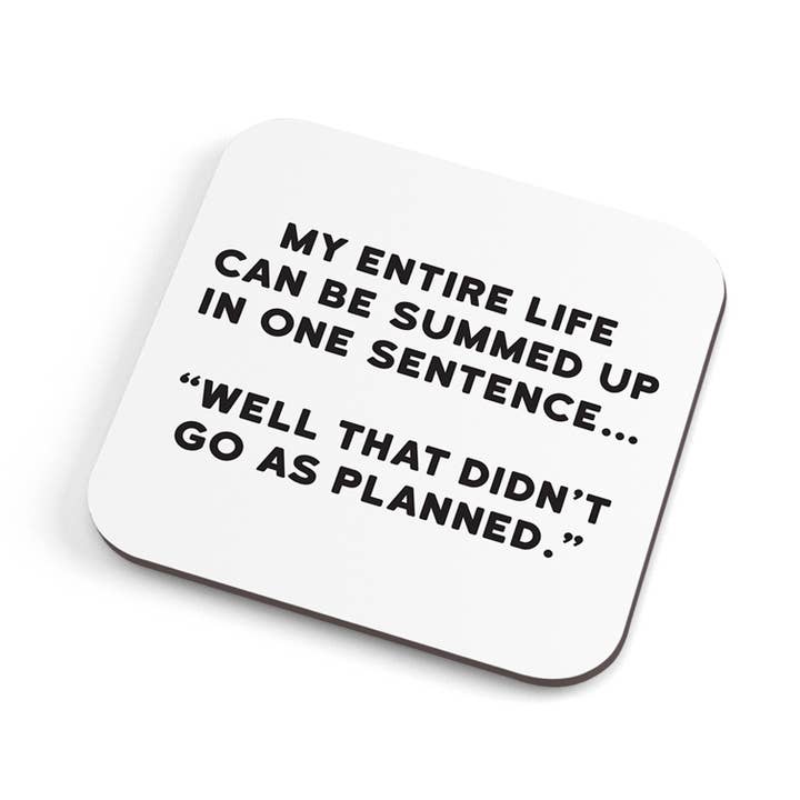 Planned Coaster - cork backed and reusable! for wholesale by Redback Cards - ALL duties and tariffs paid