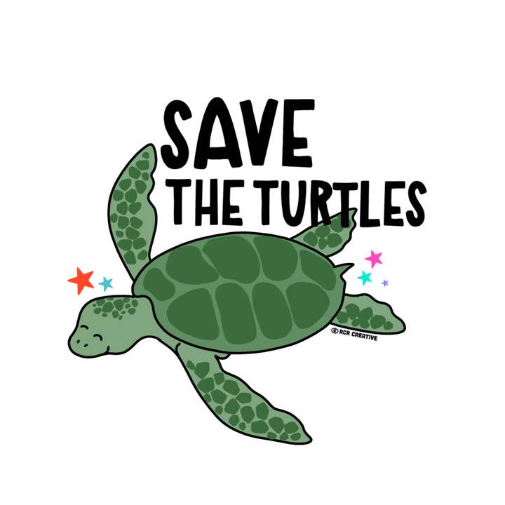 Save the Turtles Sticker for wholesale by RCR Creative
