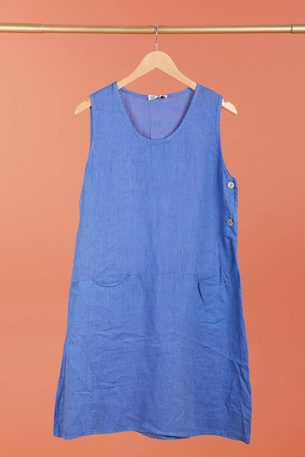 la maison des fibres naturelles – Großhandel Kleid – Damen – Ärmelloses Kleid aus 100 % Leinen, Modell 62551911