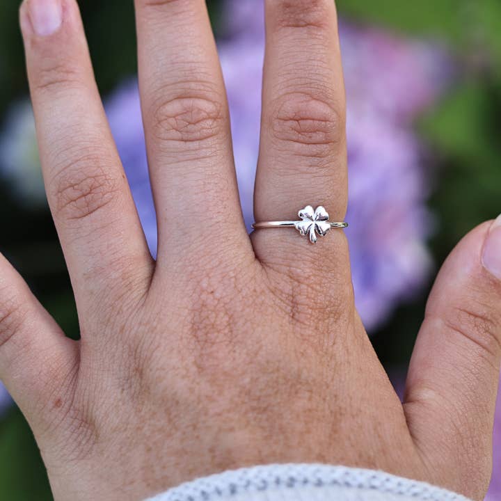 Moonrise Jewelry - Wholesale Band/Stacked Ring - R-17 Four Leaf Clover Ring