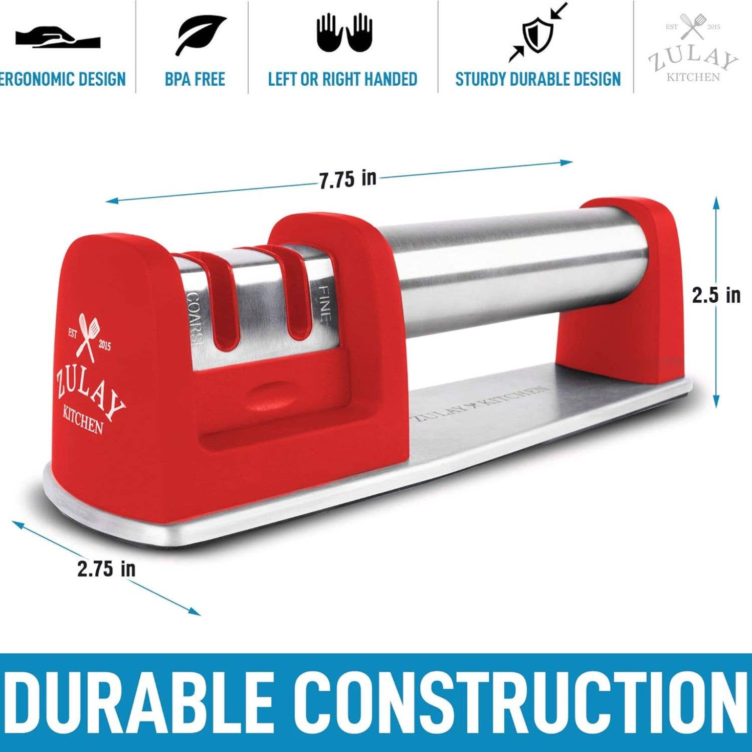 Zulay Kitchen - Wholesale Knife Sharpener - Premium Quality 2-Stage Knife Sharpener17