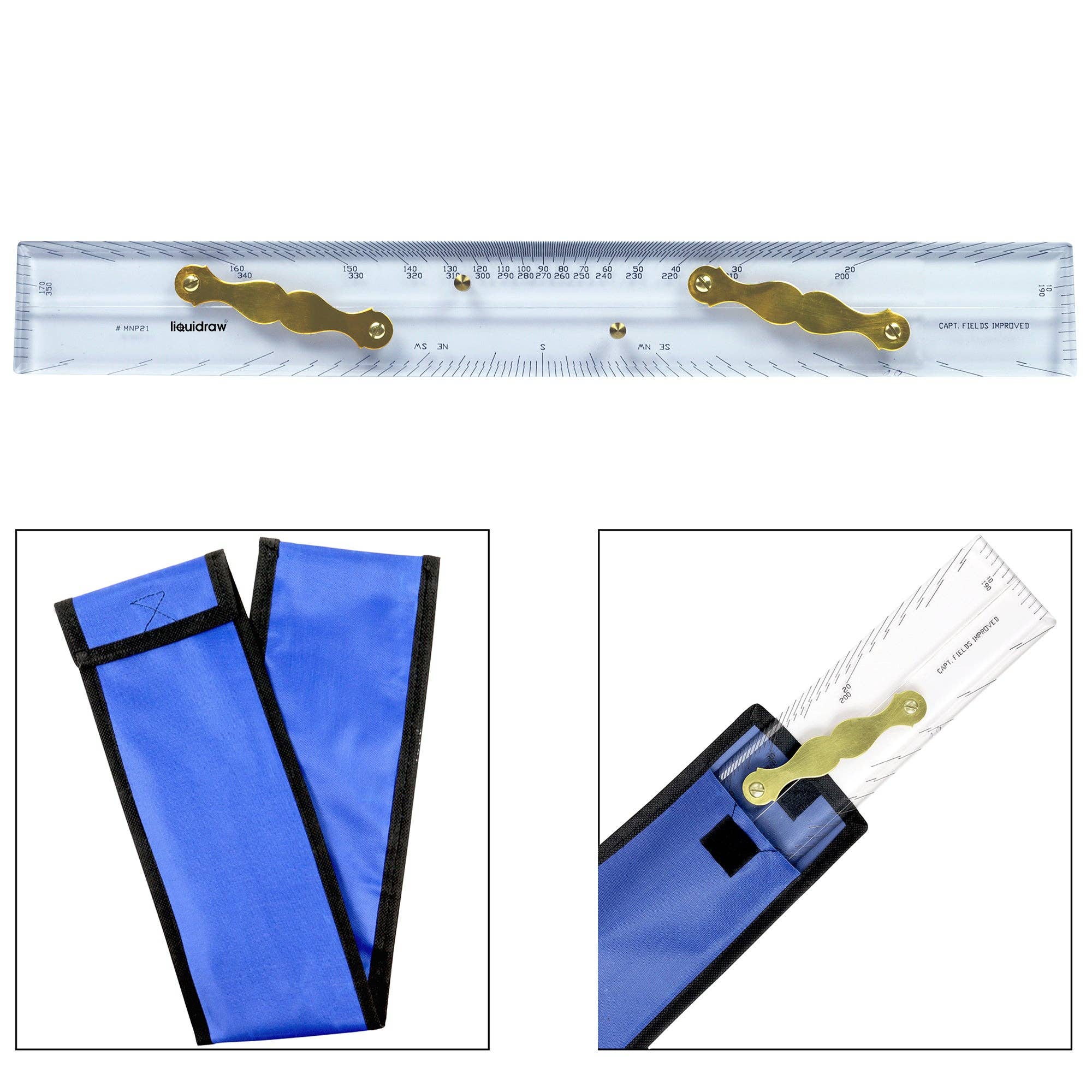 Liquidraw – wholesale Ruler – Liquidraw Marine Navigation Parallel Ruler 21" Brass Joints Nautical Acrylic Ruler For Navigational Plotting0