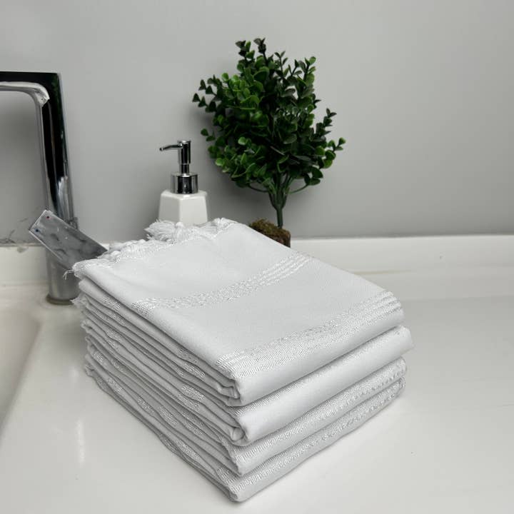 Anatolia Loom - Wholesale Beach towel - White Turkish Towel – Lightweight with Flushed Stripes1