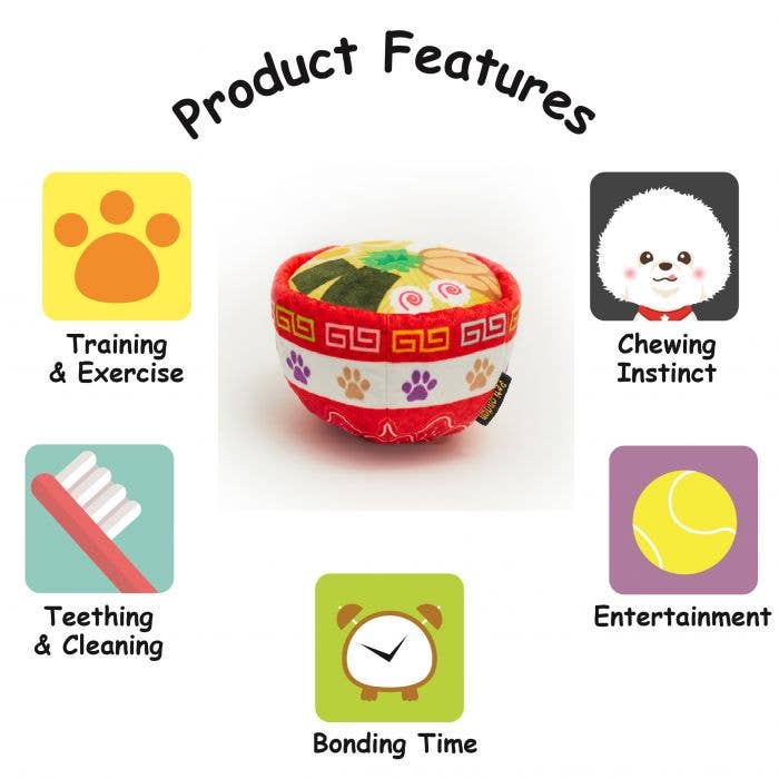 PetLondon – wholesale Pet plush toy – Dog – Noodle Bowl Plush Dog Toy1