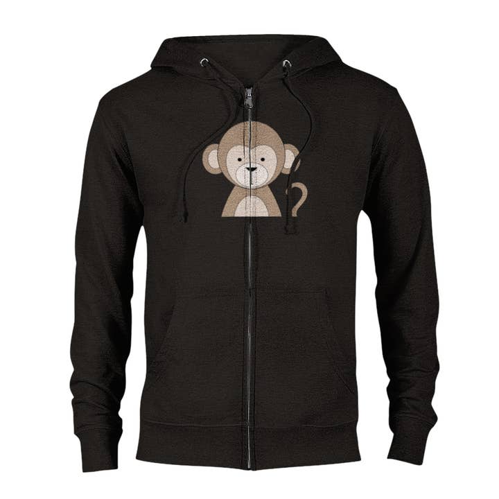 Monkey face and butt- Classic Unisex Zip Hoodie for wholesale by Wonderland monsters