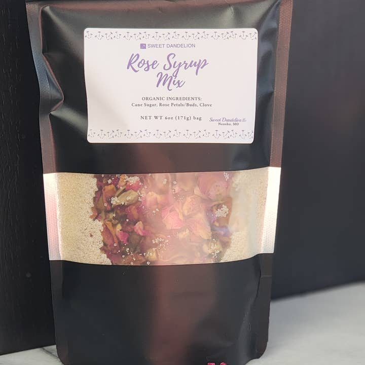 Rose Syrup Mix for wholesale by Sweet Dandelion, llc