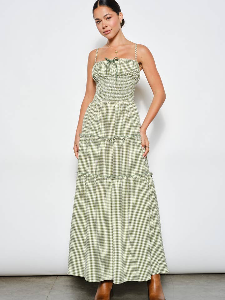 CAROL SMOCKED WAIST MAXI DRESS for wholesale by Pretty Garbage