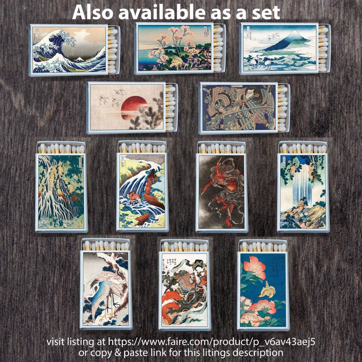 Most Amazing - Wholesale Matches - Hokusai's Birds and Sunset Matchbox • Candle Acc • Matches