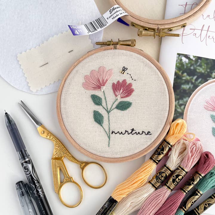 Stitch Ambition - Wholesale Embroidery/Cross Stitch Supplies - Floral Hand Embroidery Kit