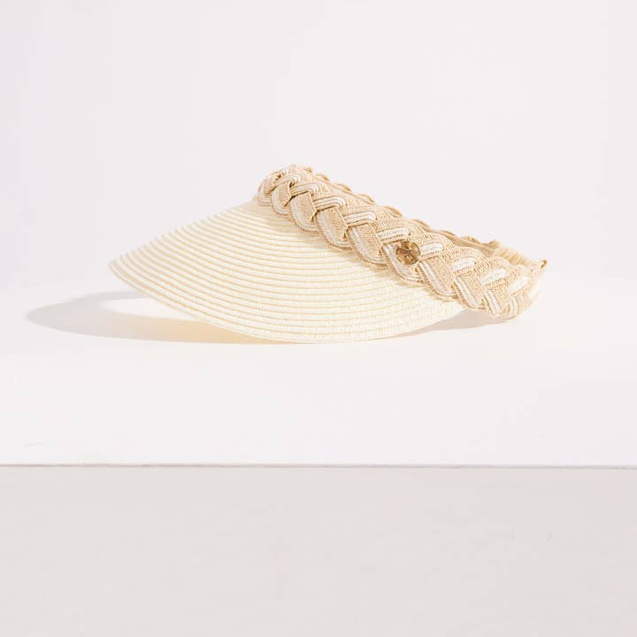 Seaspray Swimwear – wholesale Visor – Women's – Amelia Braided Visor In White And Natural1