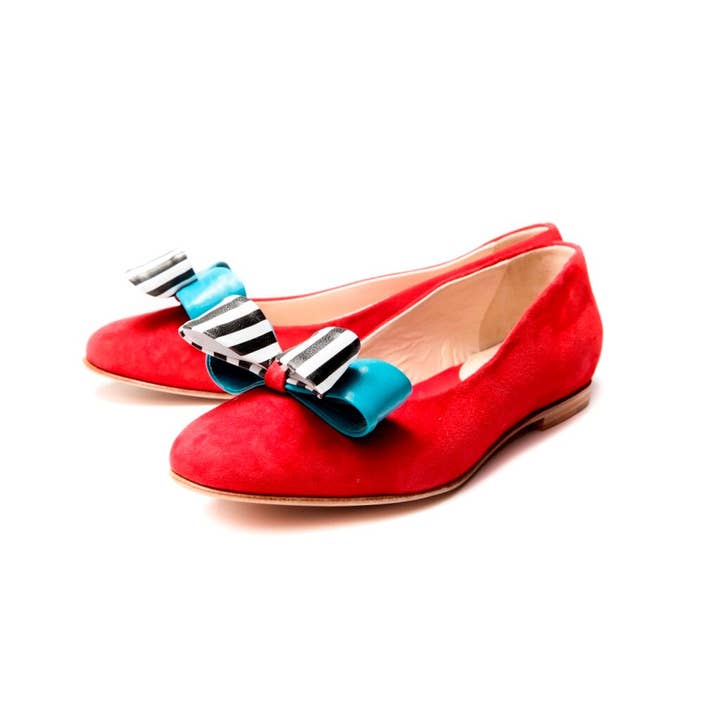 Ballet flats – Butterfly – Red for wholesale by Milenika shoes