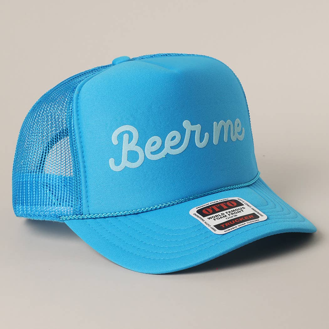 Fashion City – Engroshandel Trucker hat - Unisex – Øl Mig Tekst Printet Mesh Ryg Skum Trucker Kasket7