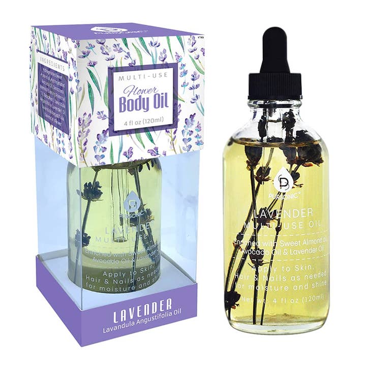 Multi-Use Flower Body Oils (LAVENDER) for wholesale by Pursonic