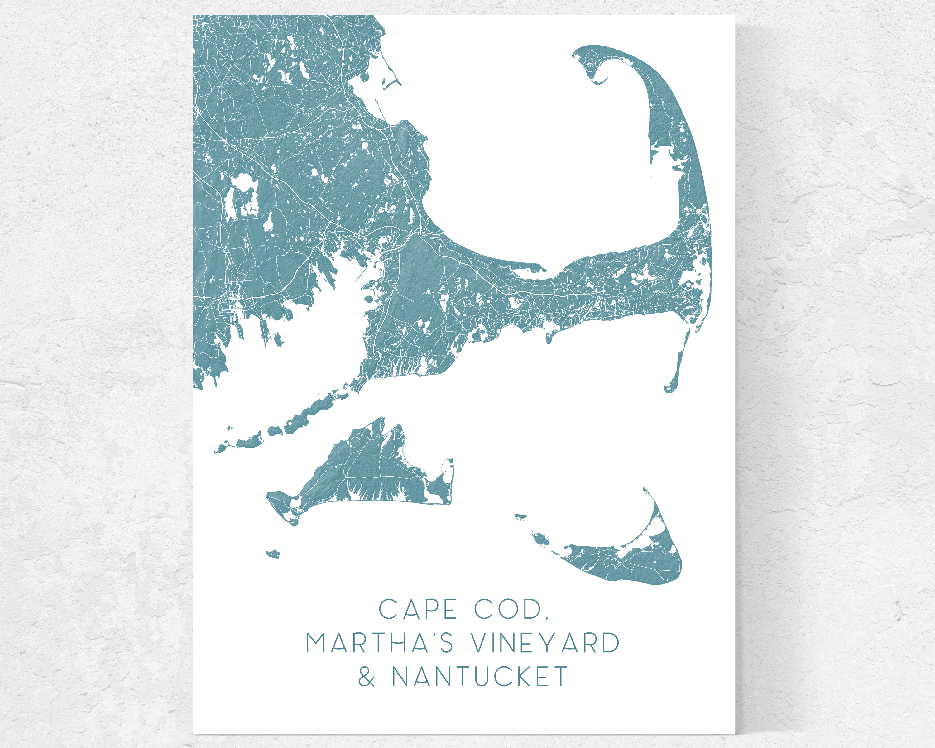 Maps As Art - Wholesale Art Print - Cape Cod, Nantucket, Martha's Vineyard Island Map Art Print7