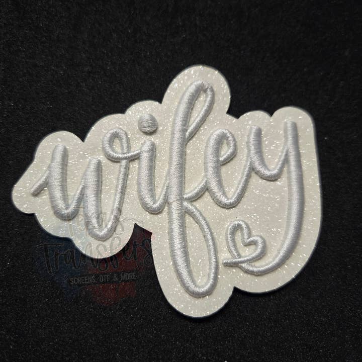 Texas Transfers - Vente Écusson - Patch thermocollant pailleté "Wifey"