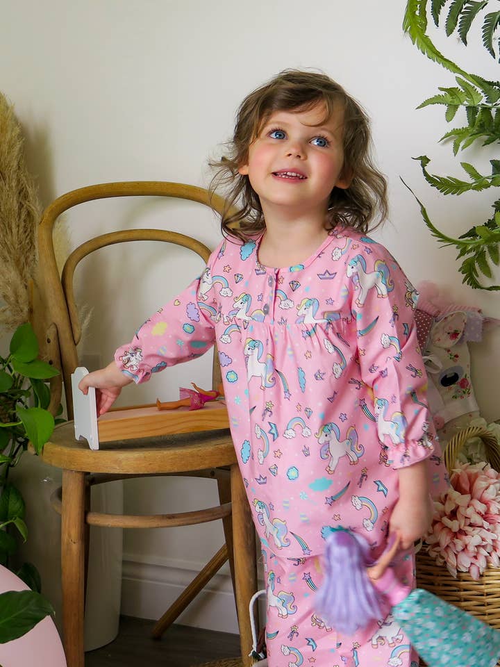 Pink Magical Pony children's pyjama set for wholesale by Fox In A Box