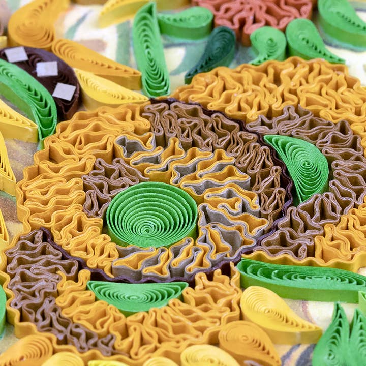 Quilling Card - Wholesale Everyday Greeting Card - Artist Series - Quilled Sunflowers, Van Gogh Greeting Card1