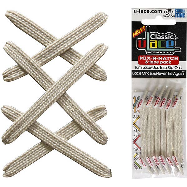 U-Lace Classic - Lacets sans cravate - Pack 6 Dentelle - Sable/Tan pour la vente par U-Lace No-Tie Sneaker Laces