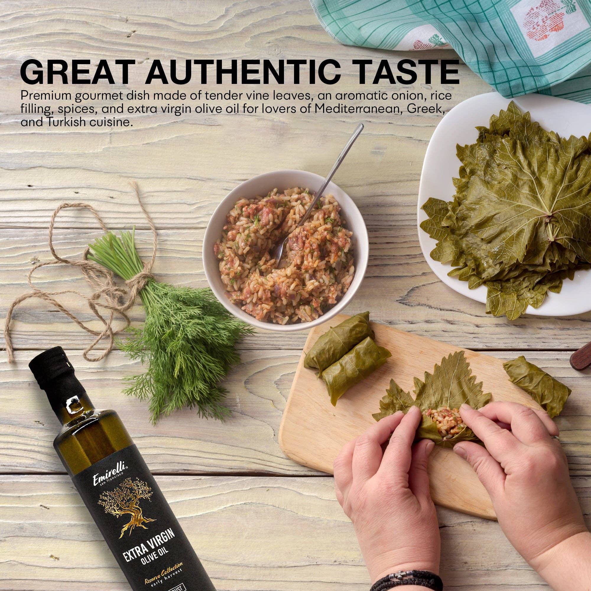 Emirelli - Wholesale Olives - Emirelli Dolmas Stuffed Vine Leaves 14.1 OZ4