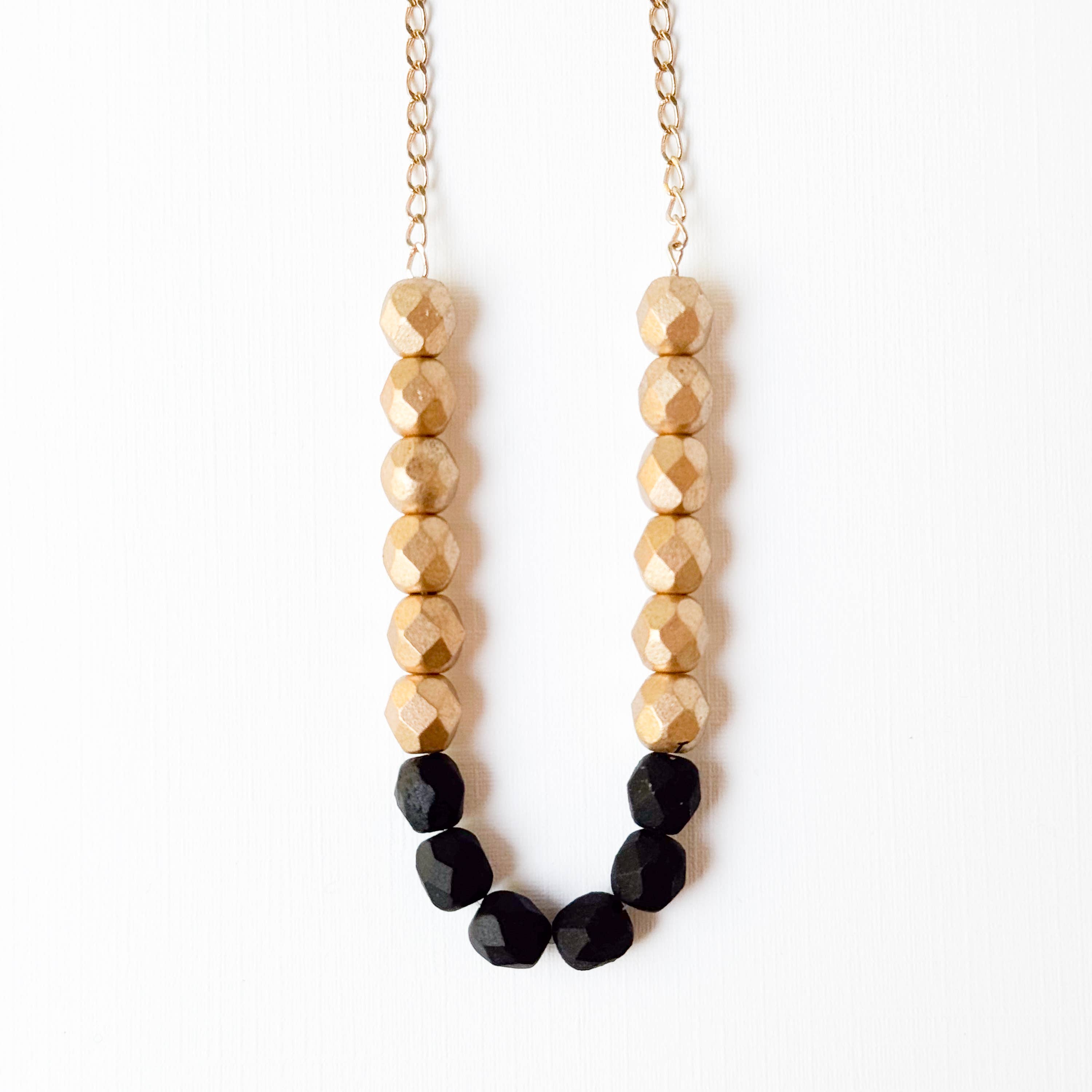 Nest Pretty Things - Wholesale Beaded/Pearl Necklace - Two-Tone Glass Bead Necklace on 24K Gold Chain- 12 colors15