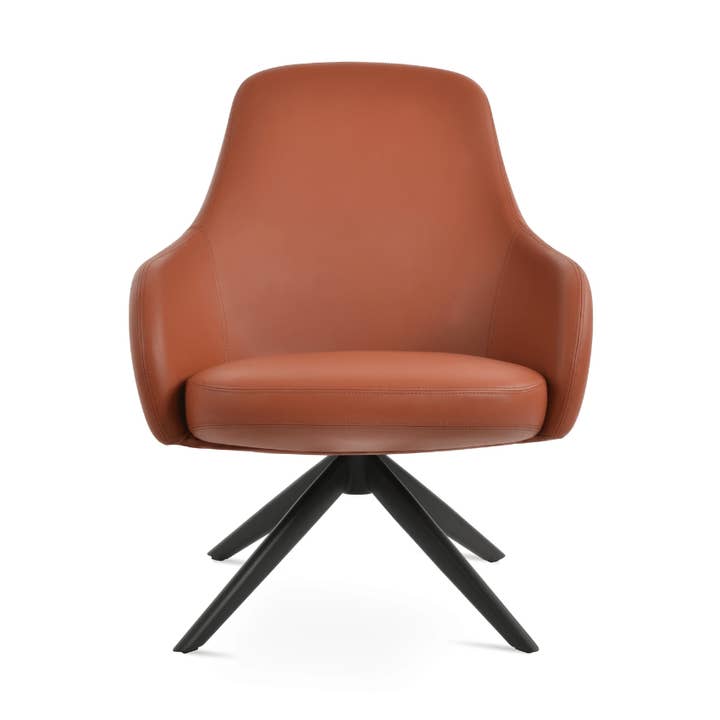Gazel Brown Leather Swivel Chairs for wholesale by Your Bar Stools