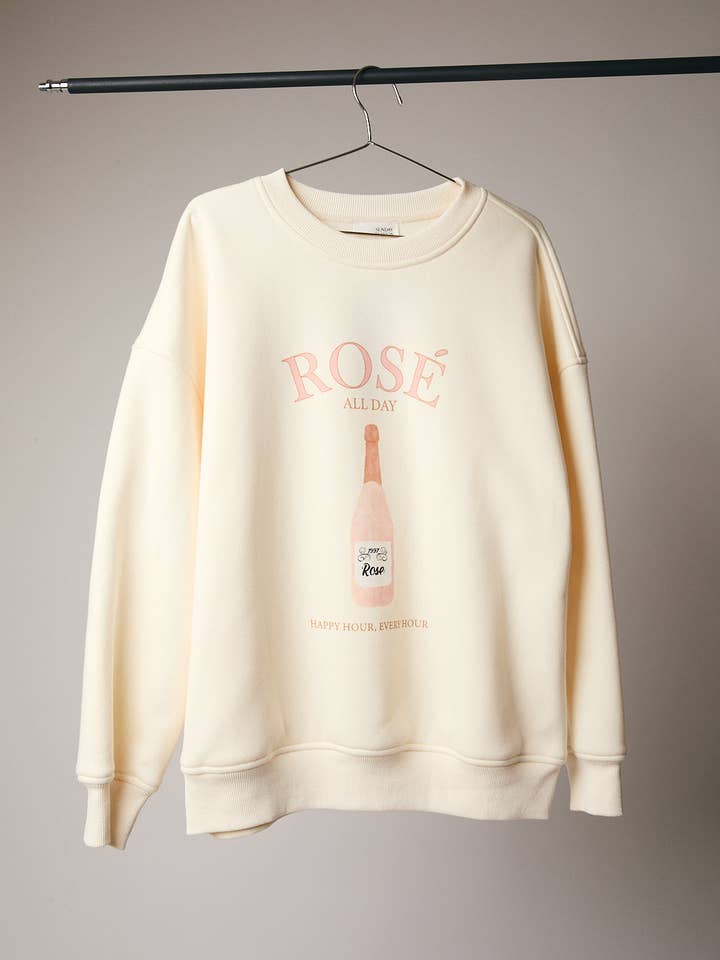 'ROSE' GRAPHIC FLEECE SWEATSHIRT for wholesale by Sunday Edition by LE LIS