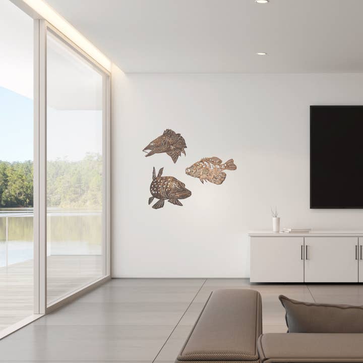 Rustic Metalz - Vente Décoration murale - Décoration murale en métal rustique en forme de poisson Northern Pike Fish, cadeau4