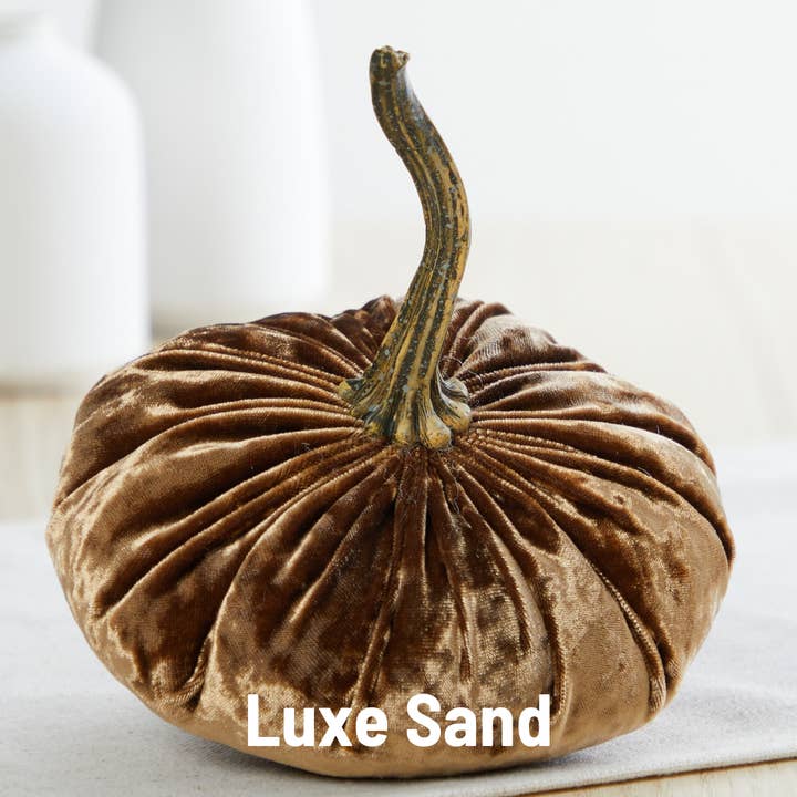 Your Heart's Content - Wholesale Decorative Tabletop Object - Pumpkin Small Velvet, Halloween mantel, Autumn table, Gift45