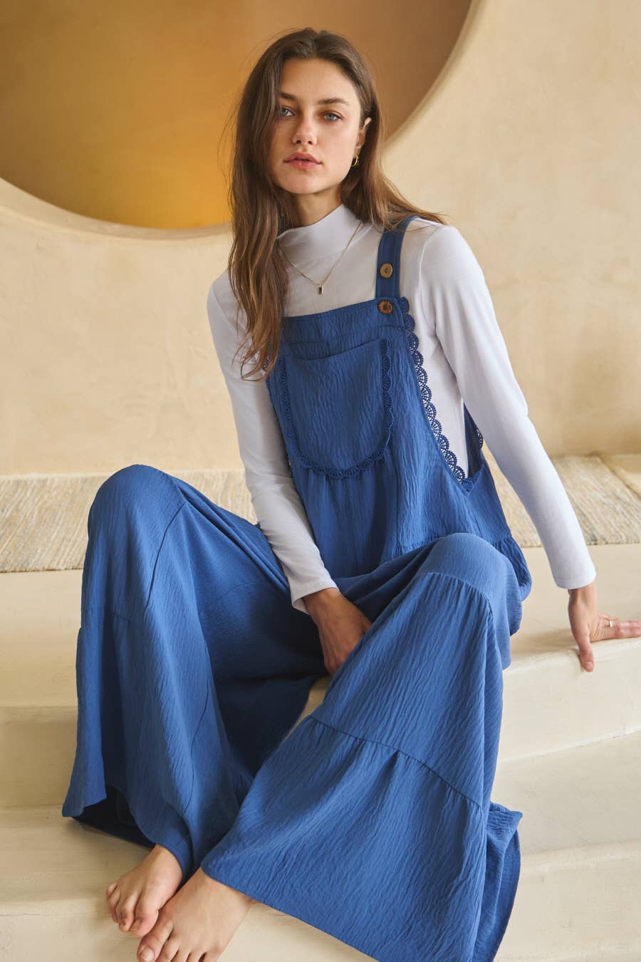 Oddi - Wholesale Jumpsuit - Women's - Solid Airflow Tired Wide Leg Overall Jumpsuit4