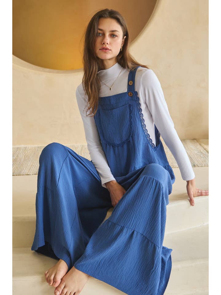 Oddi - Wholesale Jumpsuit - Women's - Solid Airflow Tired Wide Leg Overall Jumpsuit4