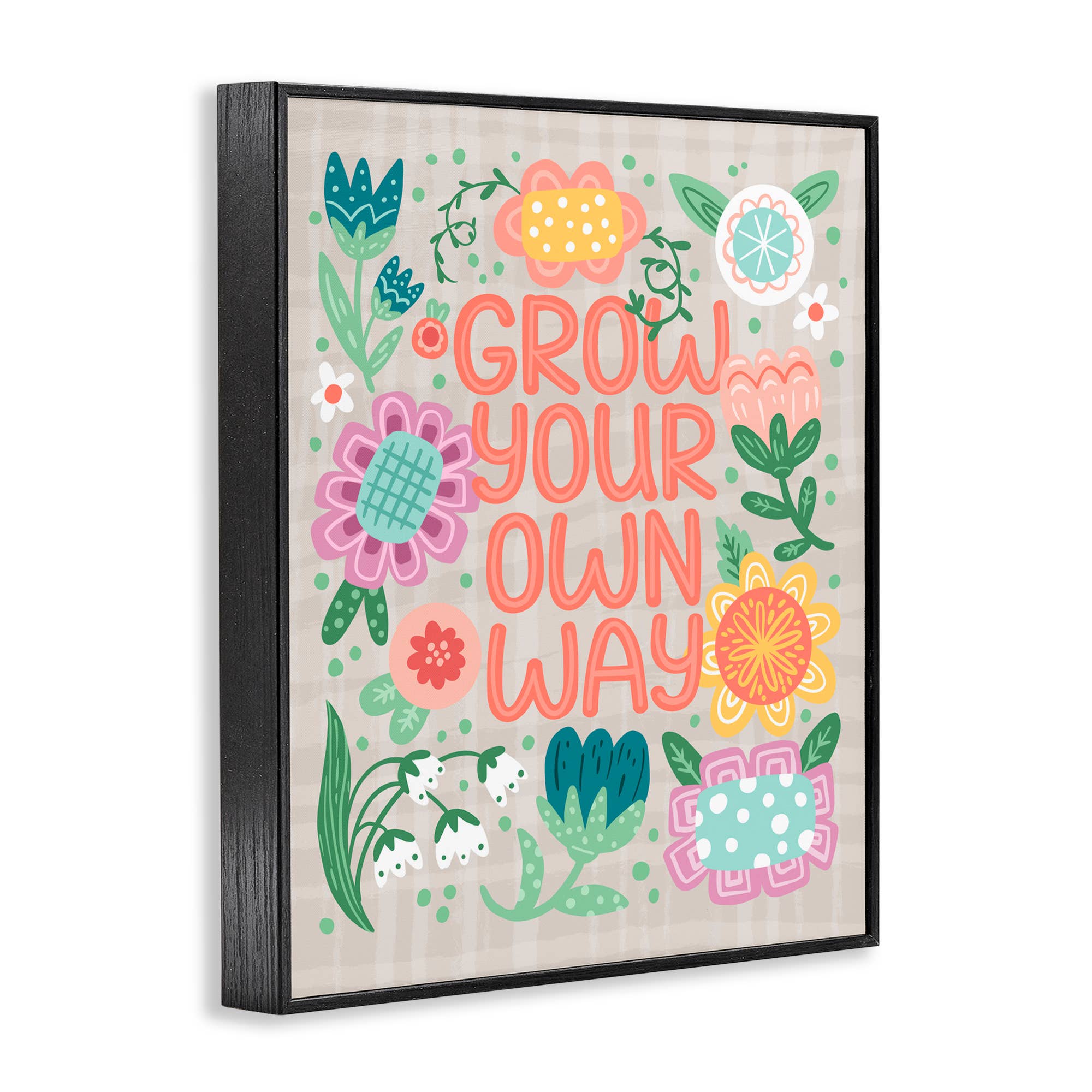 Stupell Industries - Wholesale Wall Sign - Grow Own Way Spring Plaid - Framed Wall Art13