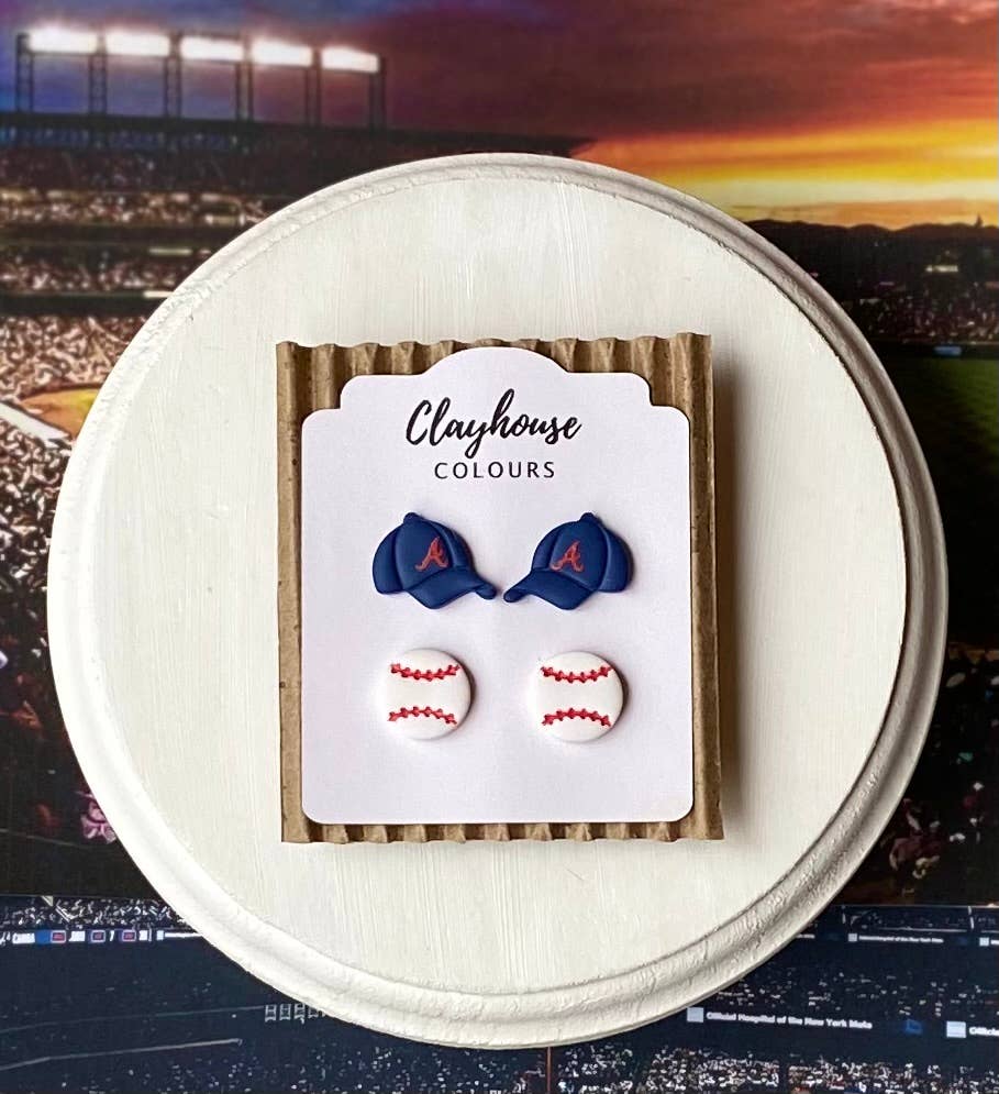 Clayhouse Colours - Wholesale Dangle Earrings - Braves Baseball Earrings  3