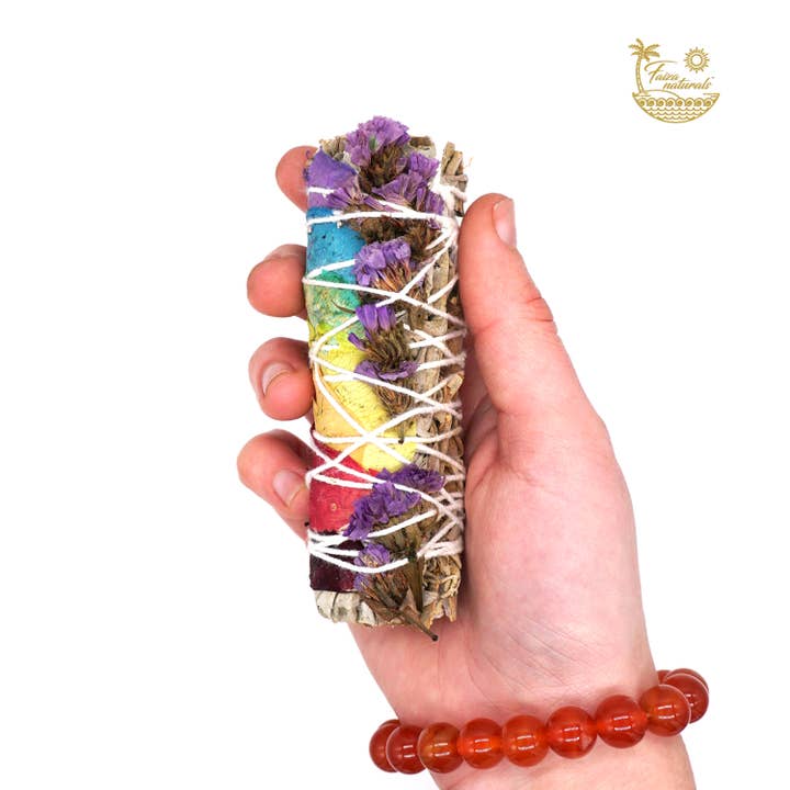 Faiza Naturals - Wholesale Sage Bundle - 7 Chakra Rose with Purple Sinuata White Sage1