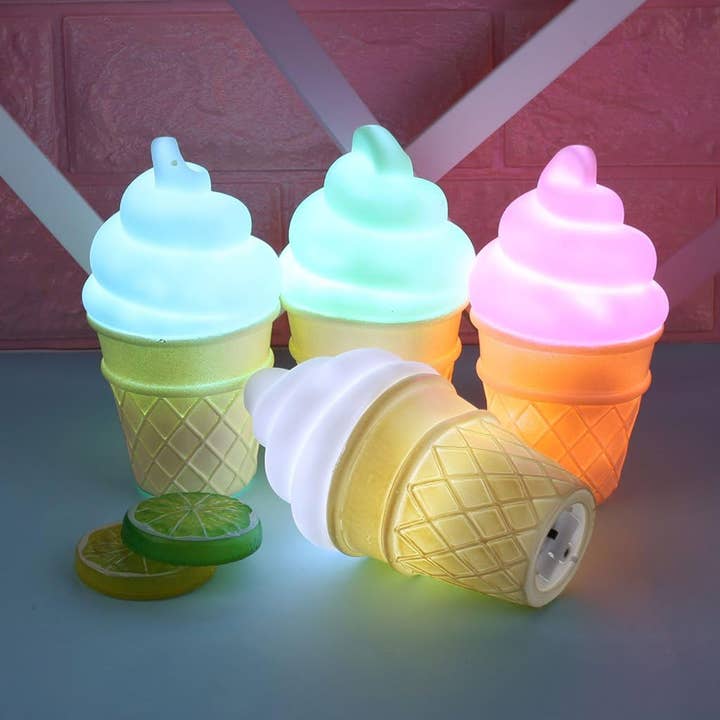 La Bella Monte - Wholesale Night Light - Ice Cream Cone Shaped Night Light Lamp For Decor - Assorted6