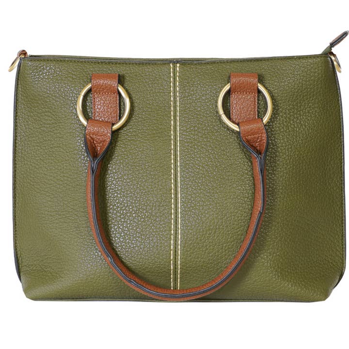 22 Tote - Wholesale Tote Bag - Women's - Pebbled Vegan Leather Triple-Compartment Shoulder Tote Bag1