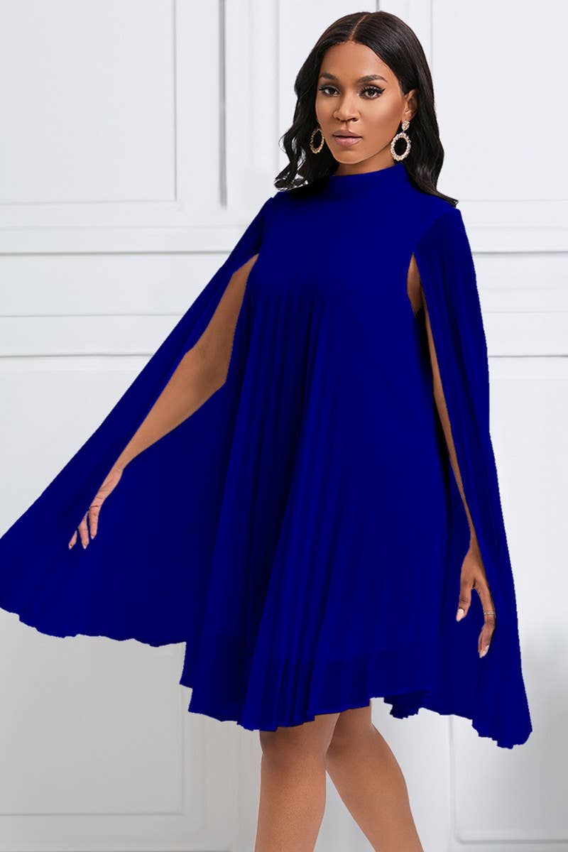 NINEXIS - Wholesale Dress - Women's - CWDSD3577_PLUS SIZE PULLOVER CAPE SHORT DRESS16