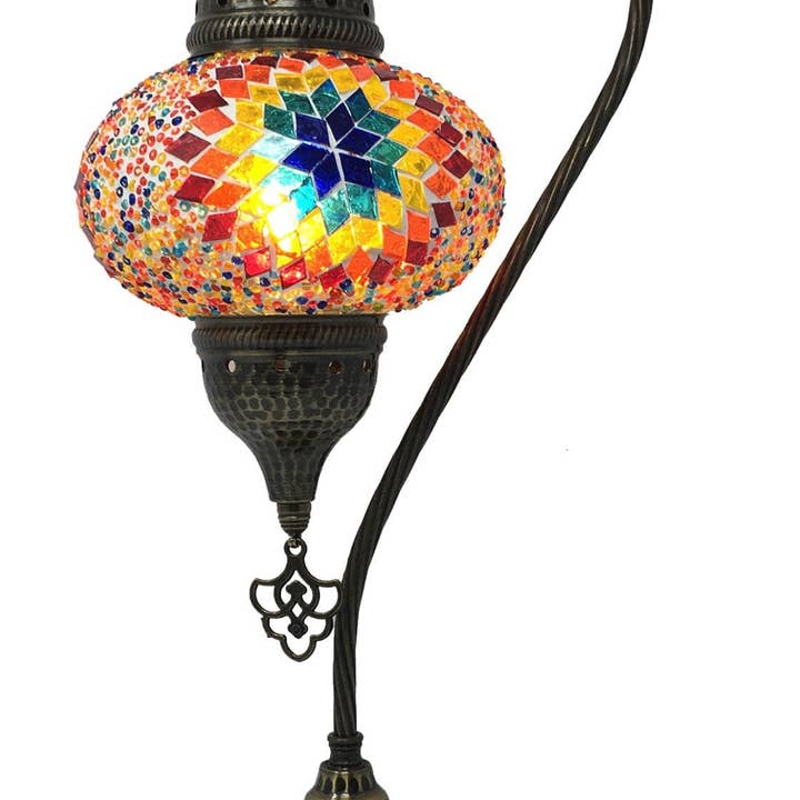 Nai Gifts - Wholesale Accent/Desk Lamp - Mosaic Swan Table Lamp Large Globe4