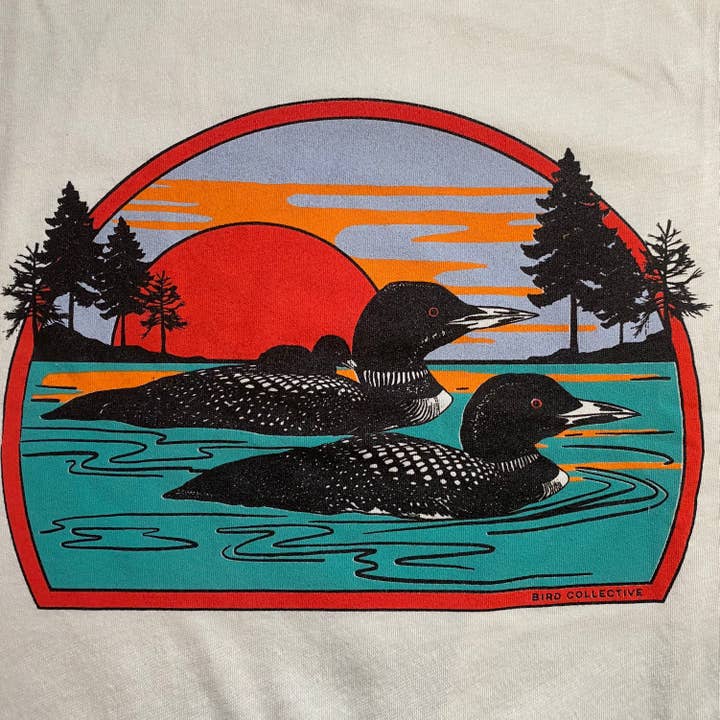 Natural Retro Common Loon T-Shirt for wholesale on Faire