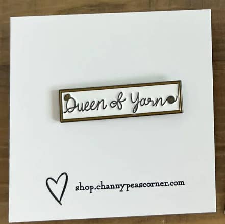Channypeascorner - Wholesale Lapel Pin/Button - Queen of Yarn Signature Plaque (Enamel Pin)0