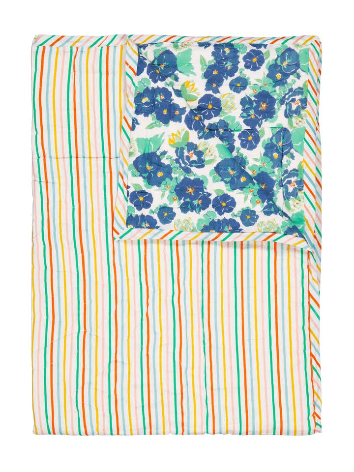 QUILT BLÅ BLOMST DOBBEL for engroshandel hos Lucas du Tertre - Europe