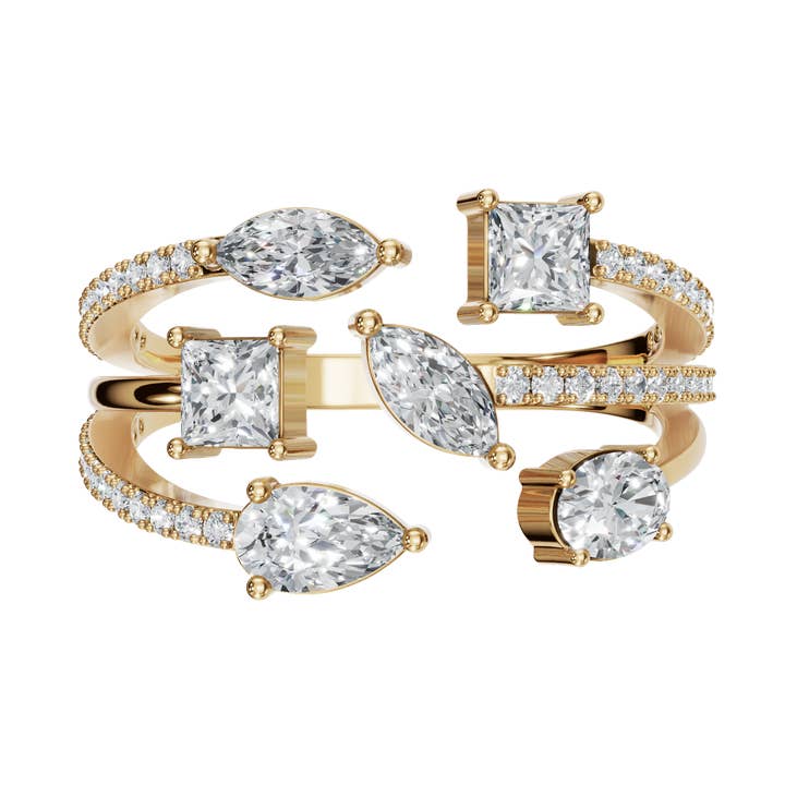 14k guld diamantring, stabelbar ring, diamantring for engroshandel hos PureYou Jewelry