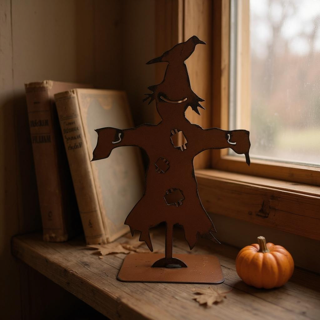 Whimsies - Wholesale Decorative Tabletop Object - Scarecrow tabletop standing metal  outdoor indoor sculpture1