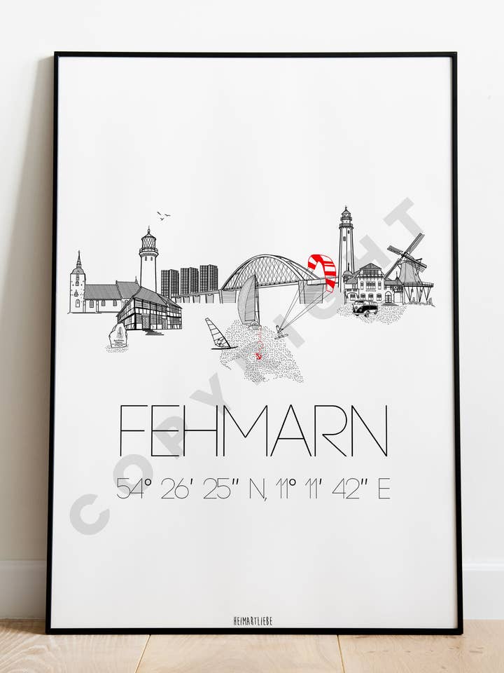 PRINT - SKYLINE FEHMARN for wholesale by HEIMARTLIEBE®