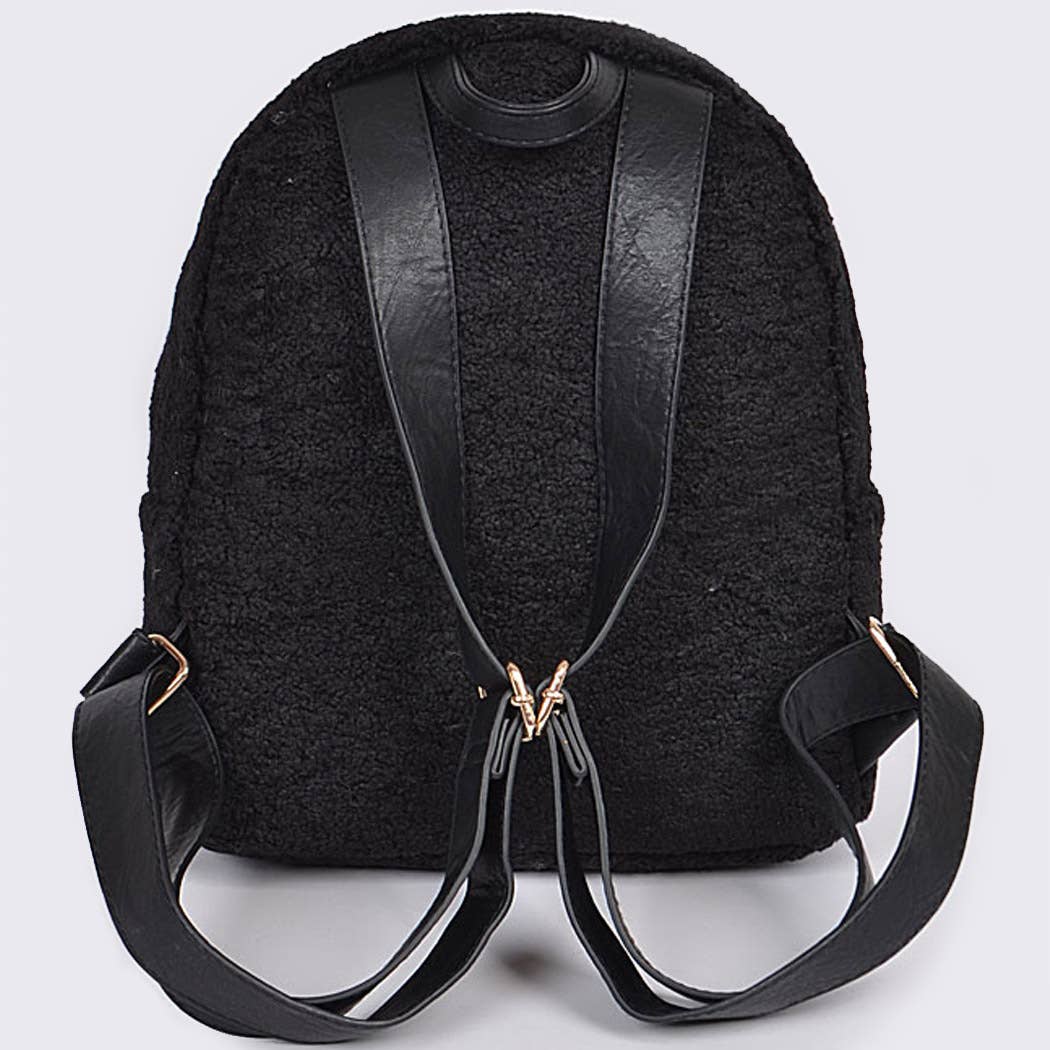 3AM BY H&D ACCESSORIES - Wholesale Backpack - Women's - Faux Wool Sheepskin Backpack3