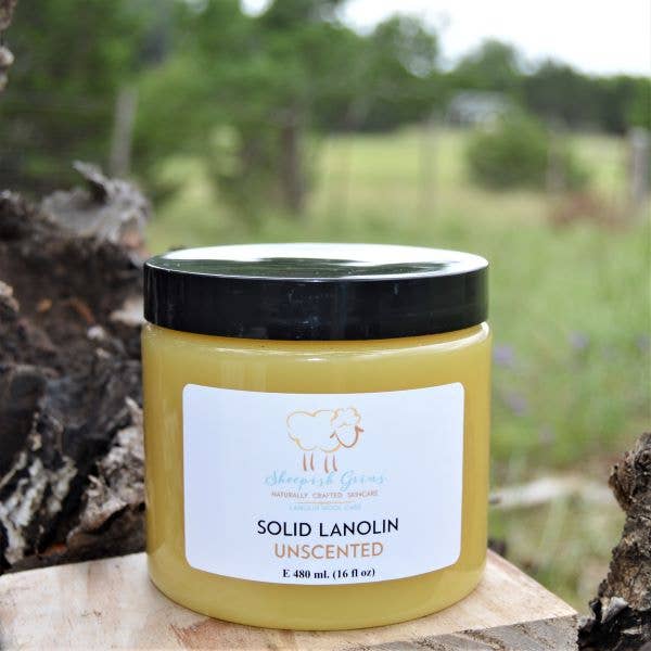 Lanolina solida 16 oz (EO) per la vendita all'ingrosso da parte di Sheepish Grins